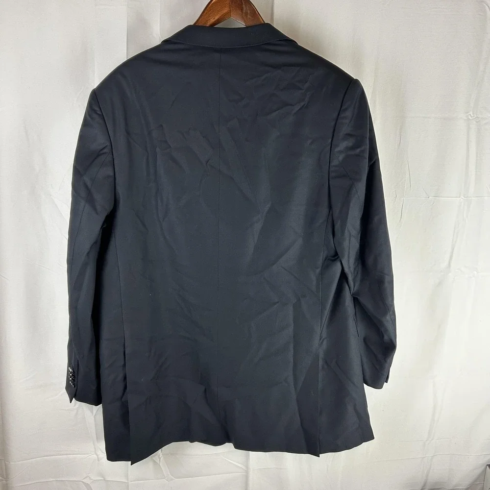 Ermenegildo Zegna Suit Jacket Mens 46 Blue‎ Solid Two Button Made In Switzerland